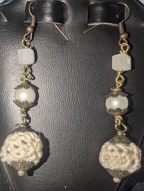 NEW PrimalNeed OOAK Handcrafted Cozy Sweater Bronze-tone Earrings